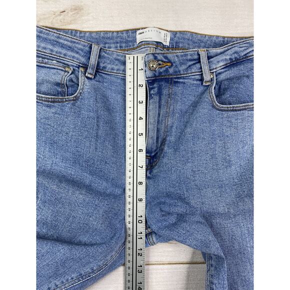 ASOS Design Mens Jeans Size 32X38 Skinny Leg Stretch Denim Distressed Light Wash - Picture 6 of 12